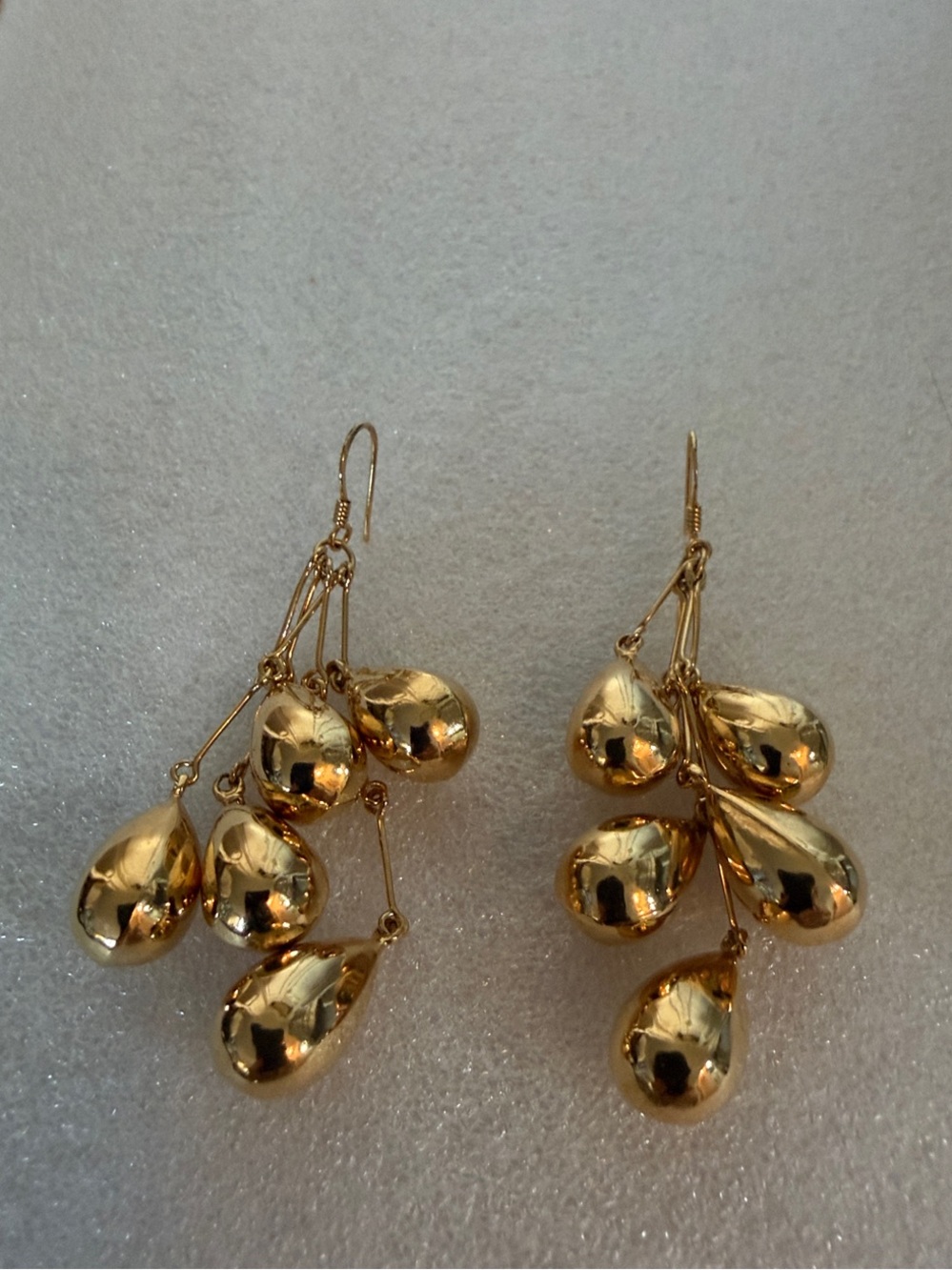 NWOT Gold Plated 925 Silver Teardrop Cluster Dangle Earrings for Women